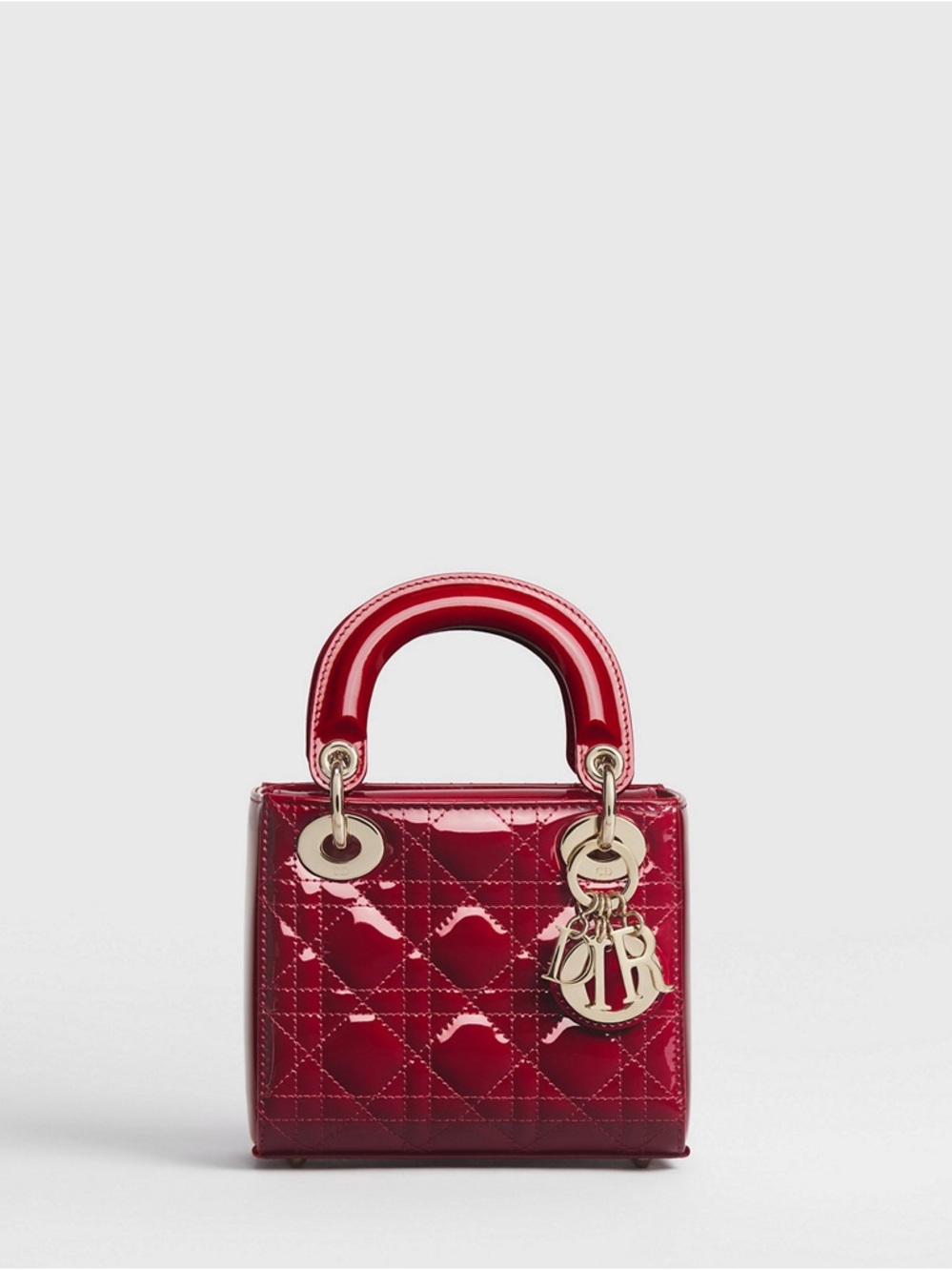 Dior Red Patent Leather Mini Top-Handle Bag